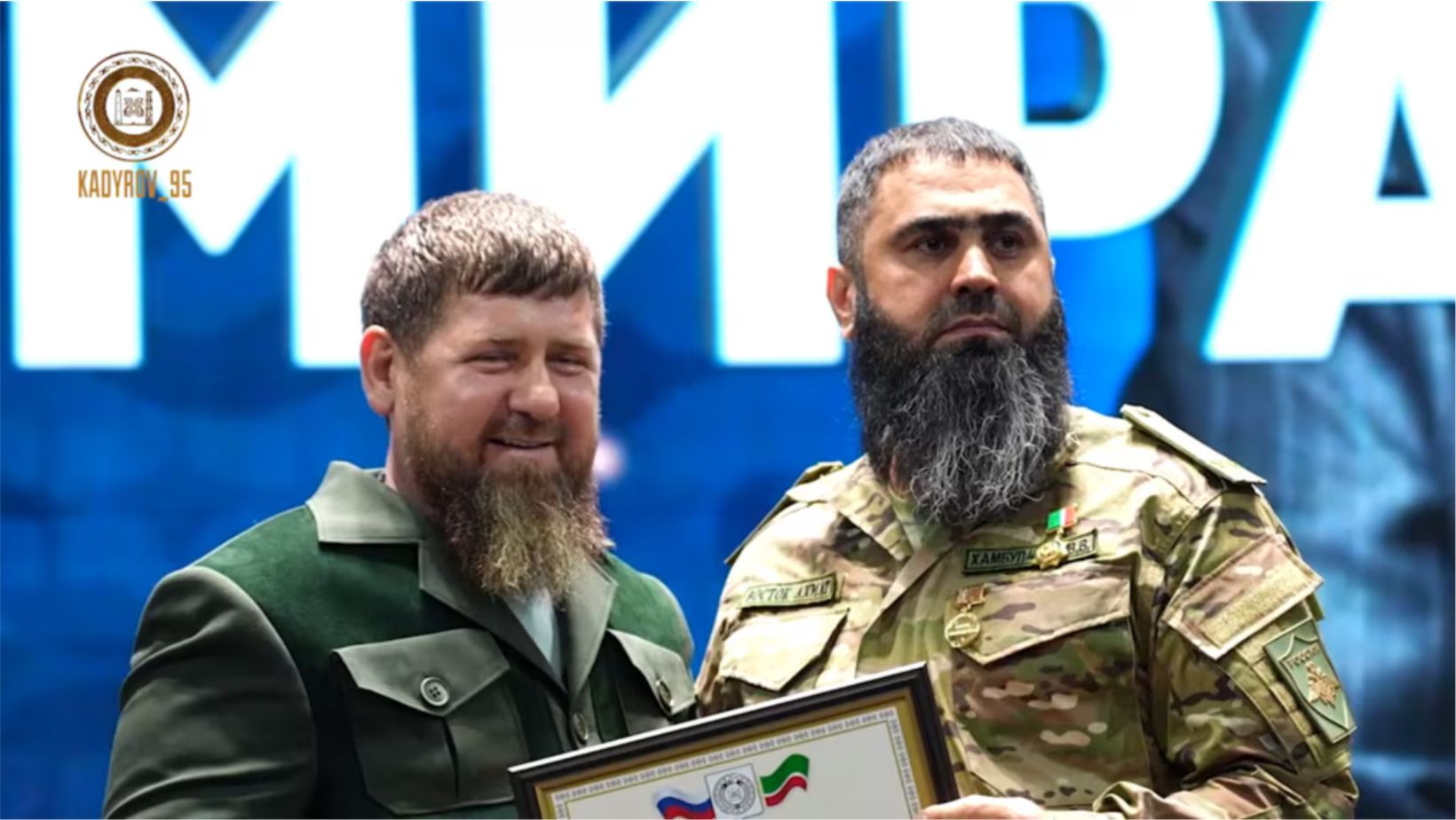 Командир батальйону «Схід-Ахмат» Ваха Хамбулатов та Рамзан Кадиров